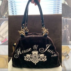 Juicy Couture Black Suede Shoulder Bag